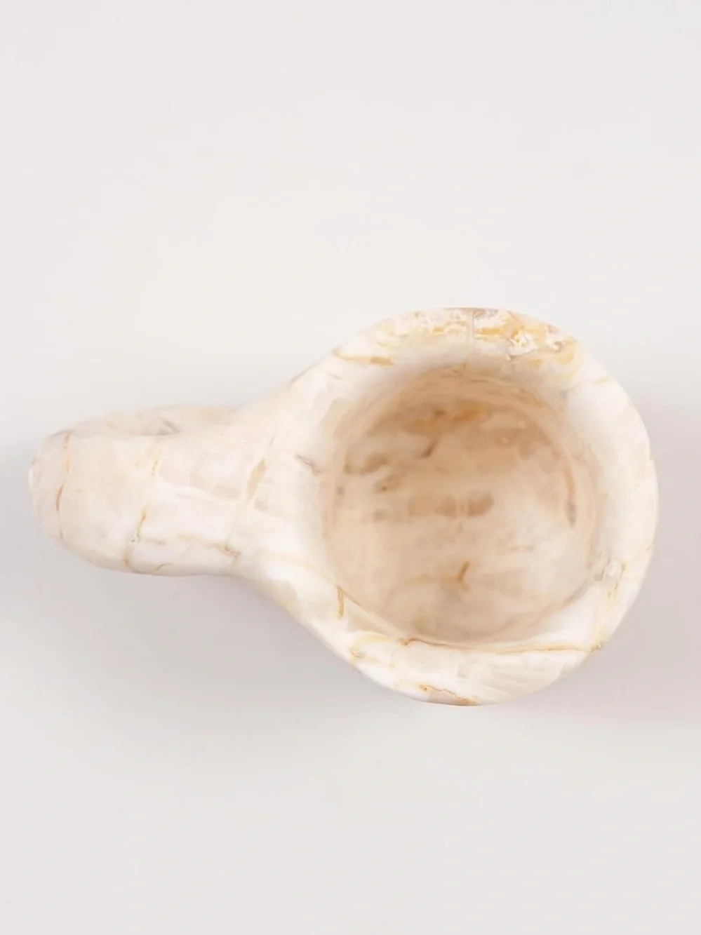 Marble Effect Stone Mug - Cream & Gold Veining
